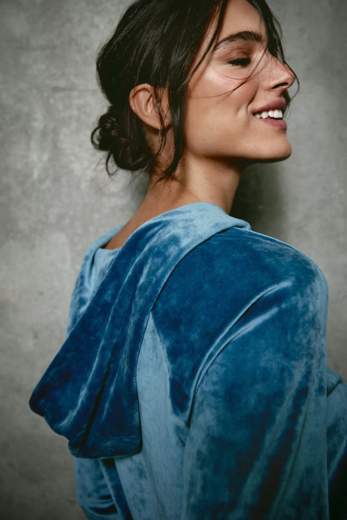 The Akala Studio Blue Velvet Hoodie Clearance