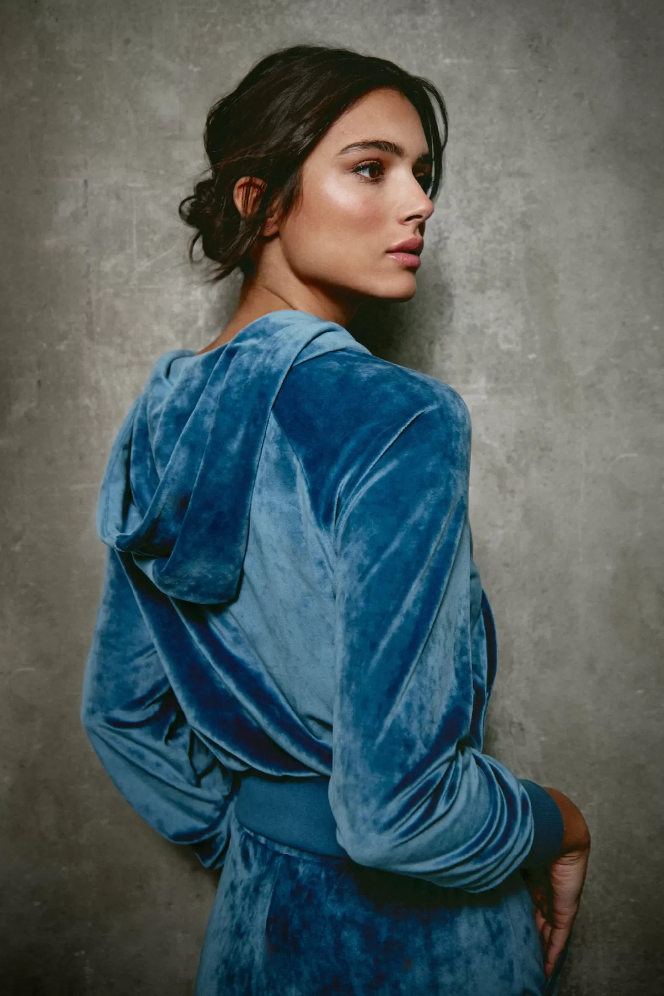 The Akala Studio Blue Velvet Hoodie Clearance